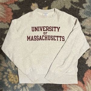 Light Gray & Maroon University of Massachusetts (UMASS) Champion Sweatshirt
